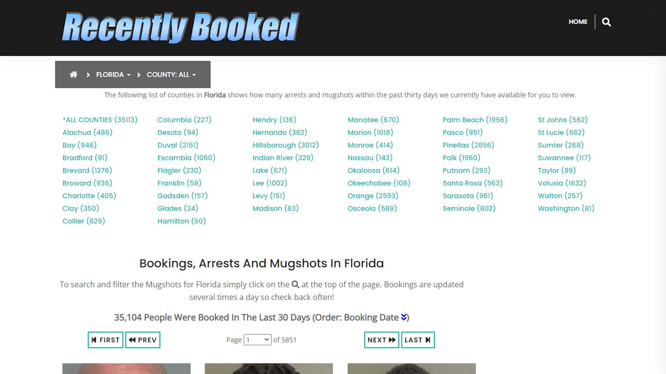 Recent bookings, Arrests, Mugshots in Florida - Recently Booked