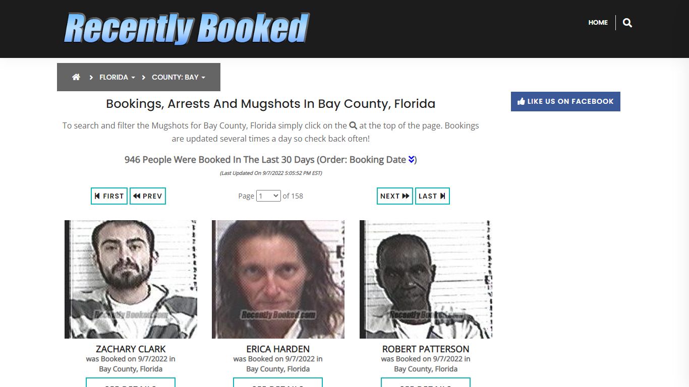 Recent bookings, Arrests, Mugshots in Bay County, Florida - Recently Booked